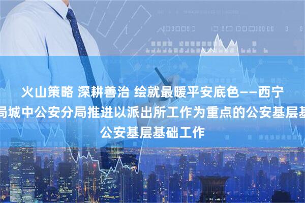 火山策略 深耕善治 绘就最暖平安底色——西宁市公安局城中公安分局推进以派出所工作为重点的公安基层基础工作