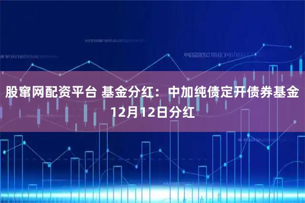 股窜网配资平台 基金分红：中加纯债定开债券基金12月12日分红